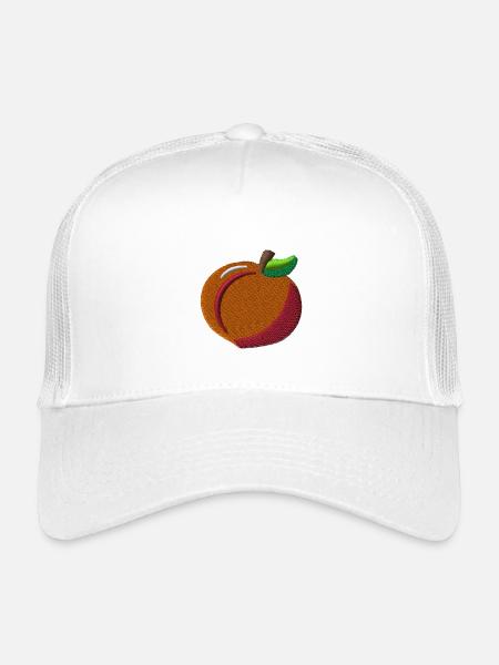 Pfirsich bestickt - Kinder Trucker-Cap - Weiß
