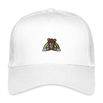 Rainbow Teddy - Kids’ Trucker Cap - white - Front