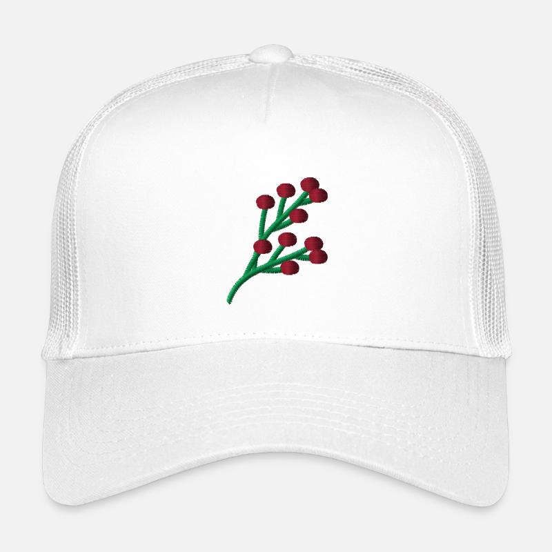 Kornelkirsche bestickt - Kinder Trucker-Cap - Weiß