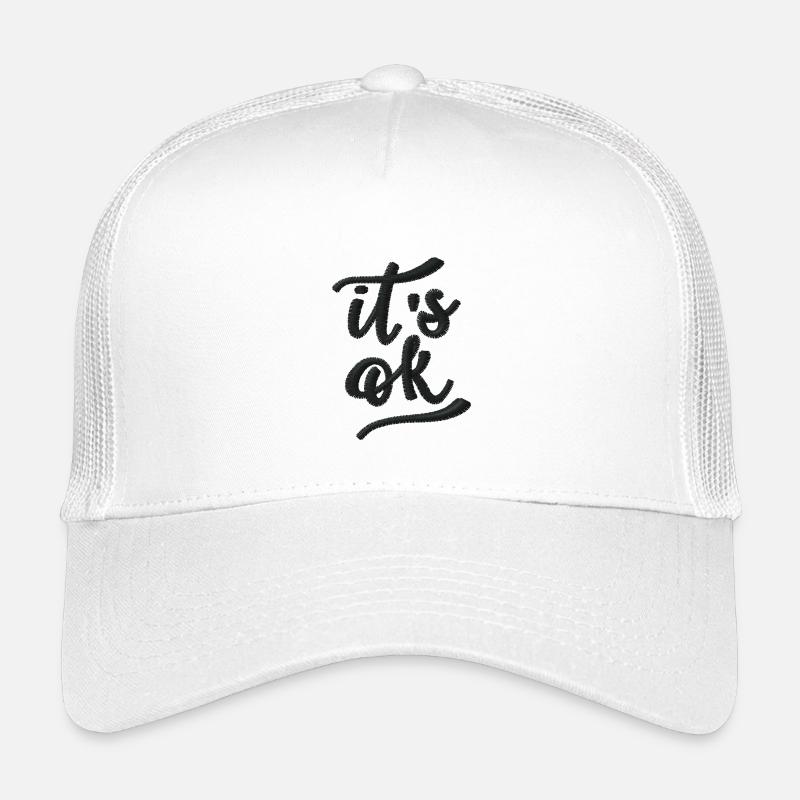 Es ist okay bestickt - Kinder Trucker-Cap - Weiß