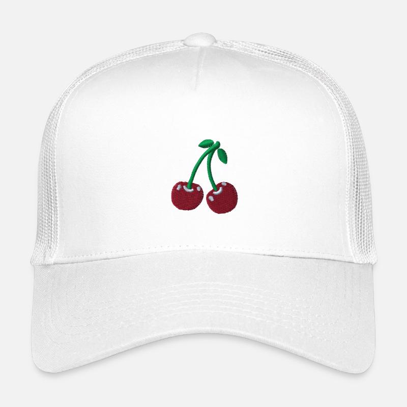 Kirschen bestickt - Kinder Trucker-Cap - Weiß
