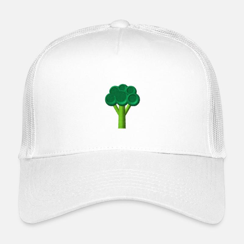 Brokkoli bestickt - Kinder Trucker-Cap - Weiß