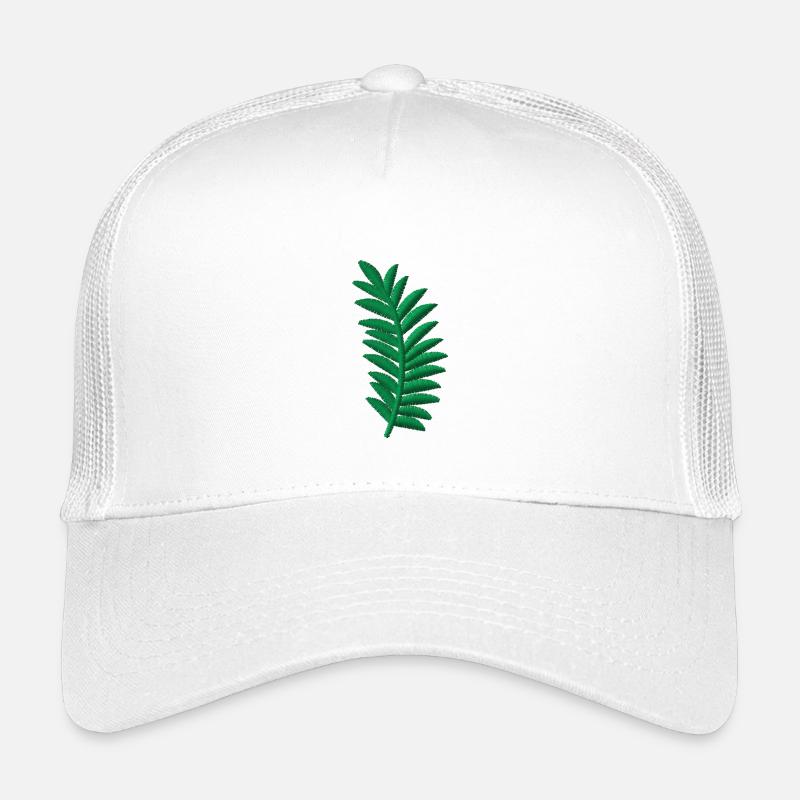 Palmenblatt bestickt - Kinder Trucker-Cap - Weiß