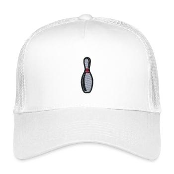 Quille de bowling brodée - Casquette trucker enfant - blanc - Devant