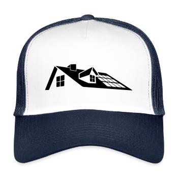 Modernes Dachdesign – Dachgaube mit Sonnenkollektoren - Kinder Trucker-Cap - Weiß/Navy - Vorne