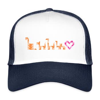Créatures triangulaires – Du serpent au chameau - Casquette trucker enfant - blanc/marine - Devant