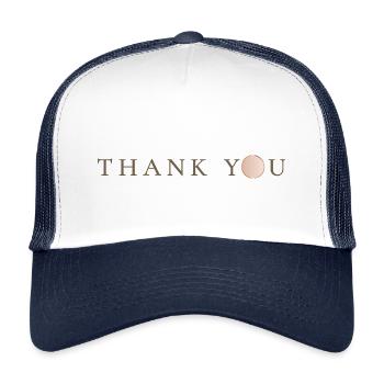 Message JUST THANK YOU as gratitude - Kids’ Trucker Cap - white/navy - Front