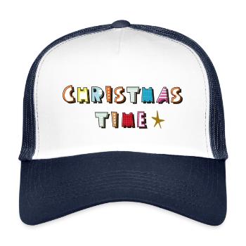 Période de Noël - Casquette trucker enfant - blanc/marine - Devant
