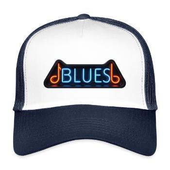 BLUES NEON - sound vision - Casquette trucker enfant - blanc/marine - Devant
