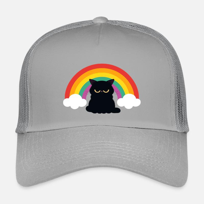 Mürrische Katze unterm Regenbogen Kids’ Trucker Cap