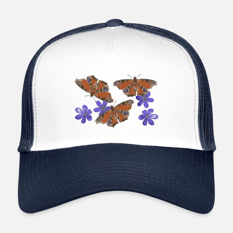  Pfauenauge Schmetterlinge Leberblümchen retro 3 Kinder Trucker-Cap