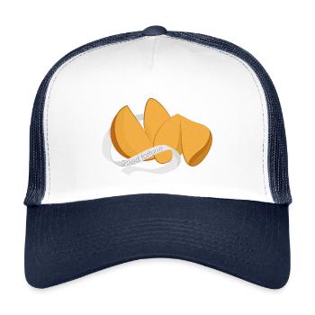 Chinese fortune cookies with banner for good luck - Kids’ Trucker Cap - white/navy - Front