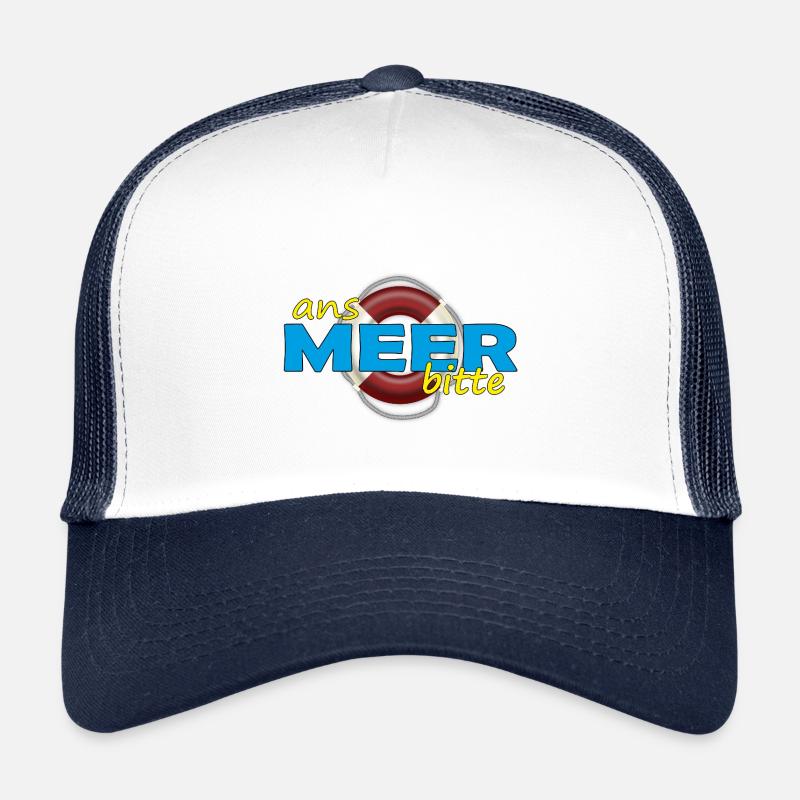 ANS MEER BITTE - Kinder Trucker-Cap - Weiß/Navy