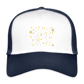 Goldene Sternenfunken - Kinder Trucker-Cap - Weiß/Navy - Vorne