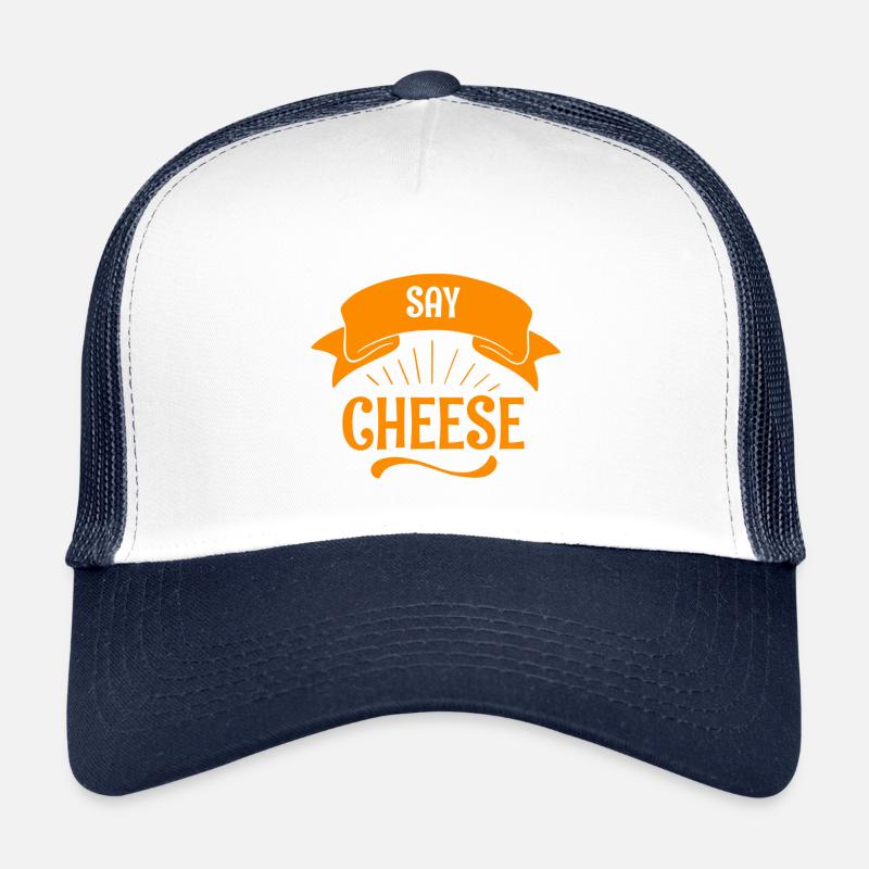 Say Cheese Orange Banner - Kinder Trucker-Cap - Weiß/Navy