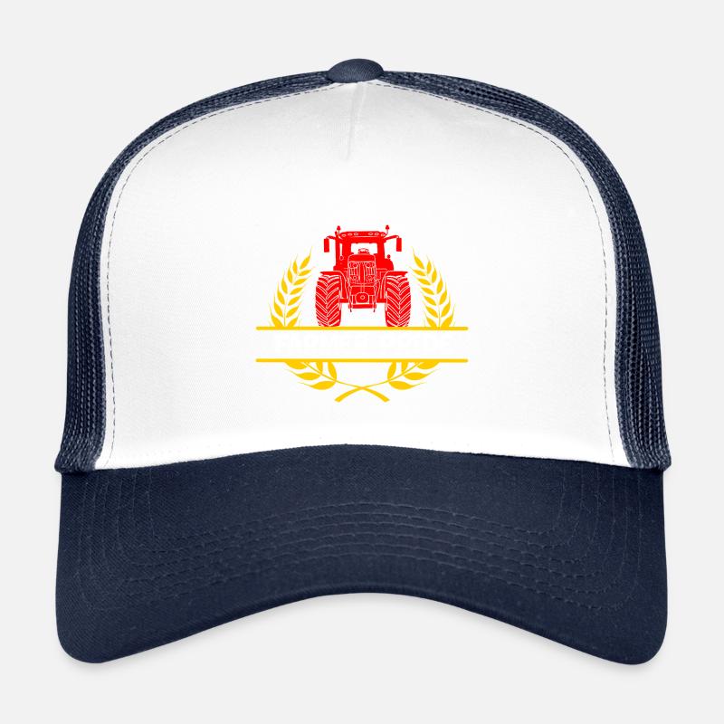 Farmer pride red tractor in laurel wreath with white Kids’ Trucker Cap