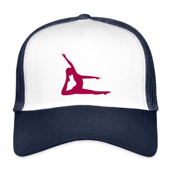 Yoga Formen Silhouetten Achtsamkeit  - Kinder Trucker-Cap - Weiß/Navy - Vorne