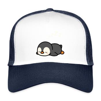 Cute Penguin Nap - Kids’ Trucker Cap - white/navy - Front