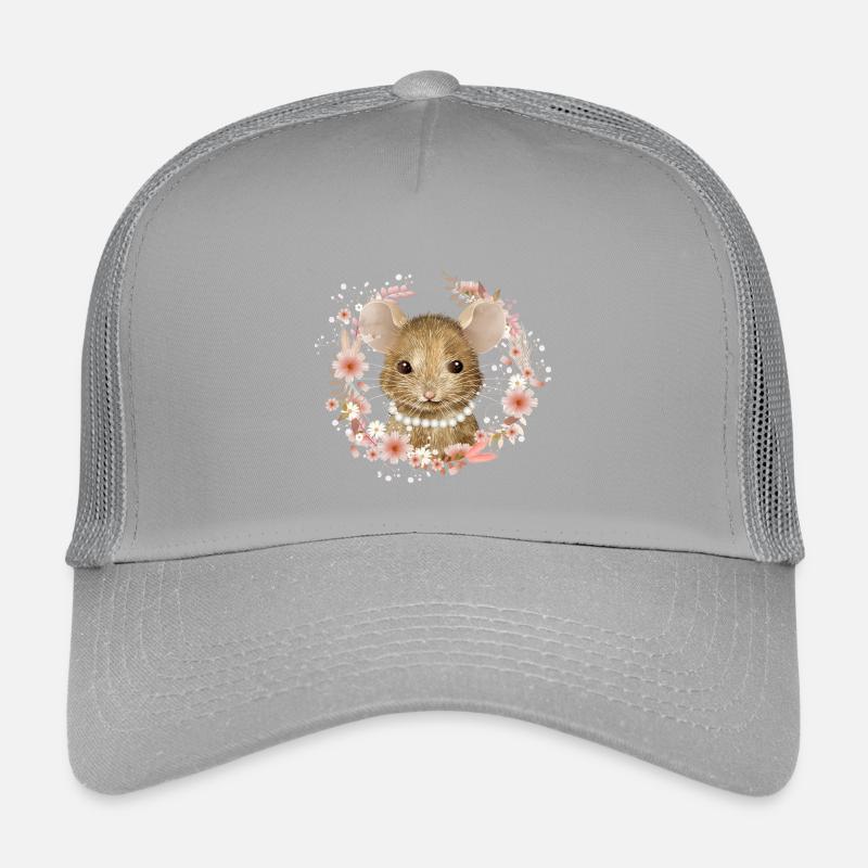 Maus Mädchen mit Perlen im floralen rosa Kränzchen Kinder Trucker-Cap