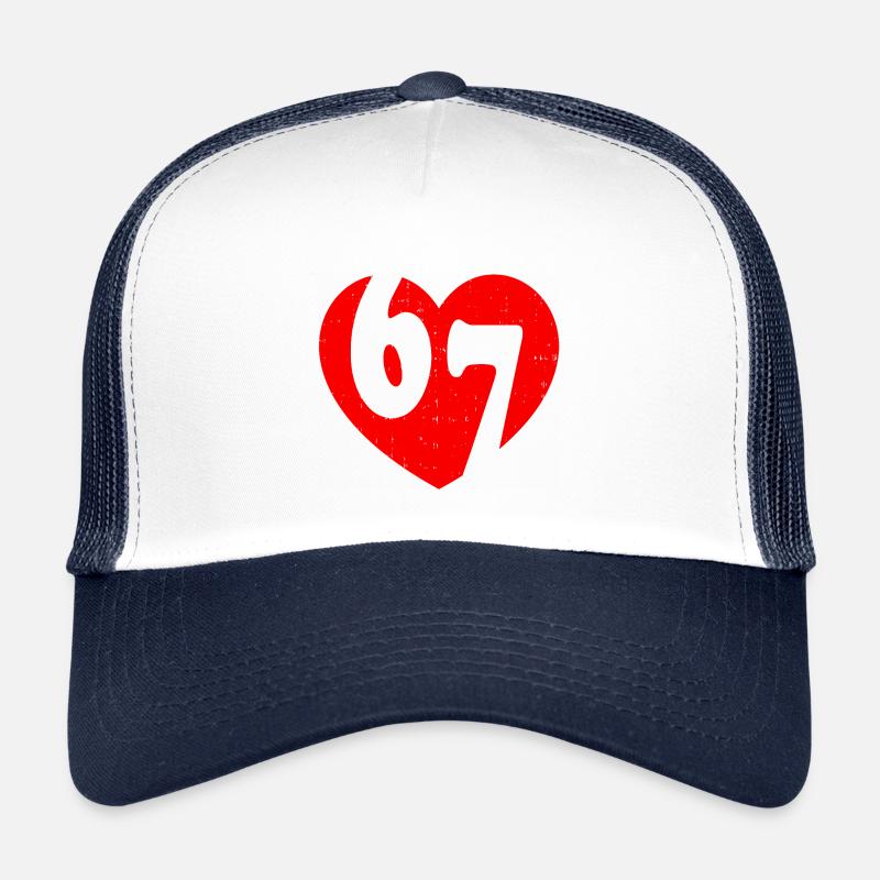 Six Seven 67 Meme Cool Valentine’s - Kinder Trucker-Cap - Weiß/Navy