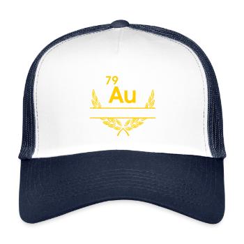 Doré AU 79 en couronne Placez votre propre nom - Casquette trucker enfant - blanc/marine - Devant