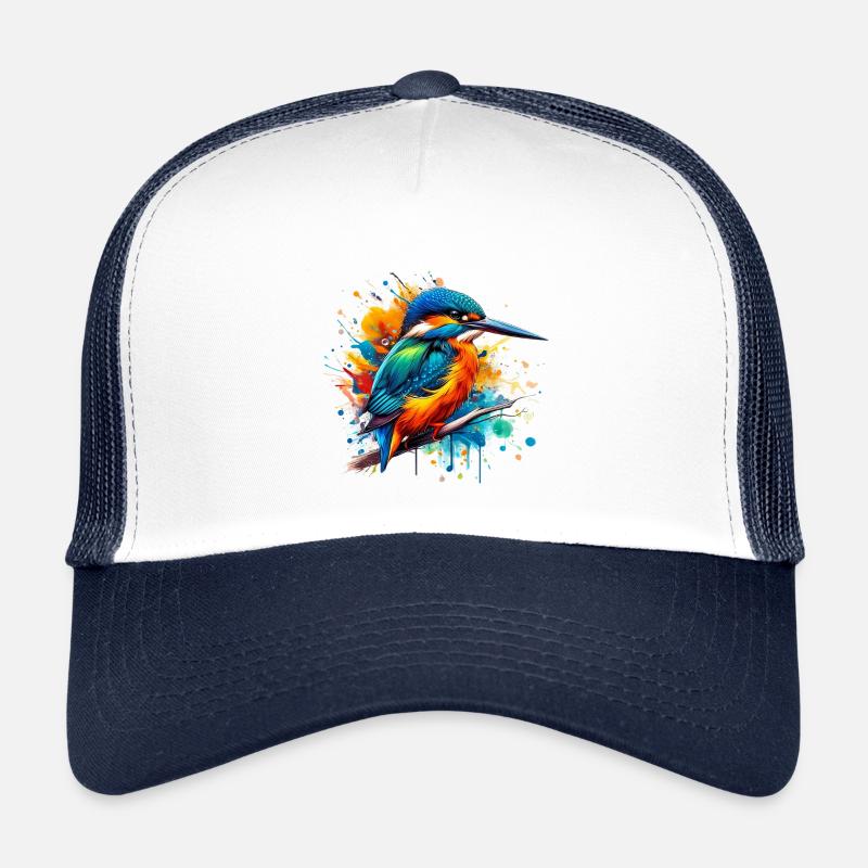Eisvogel - Kinder Trucker-Cap - Weiß/Navy