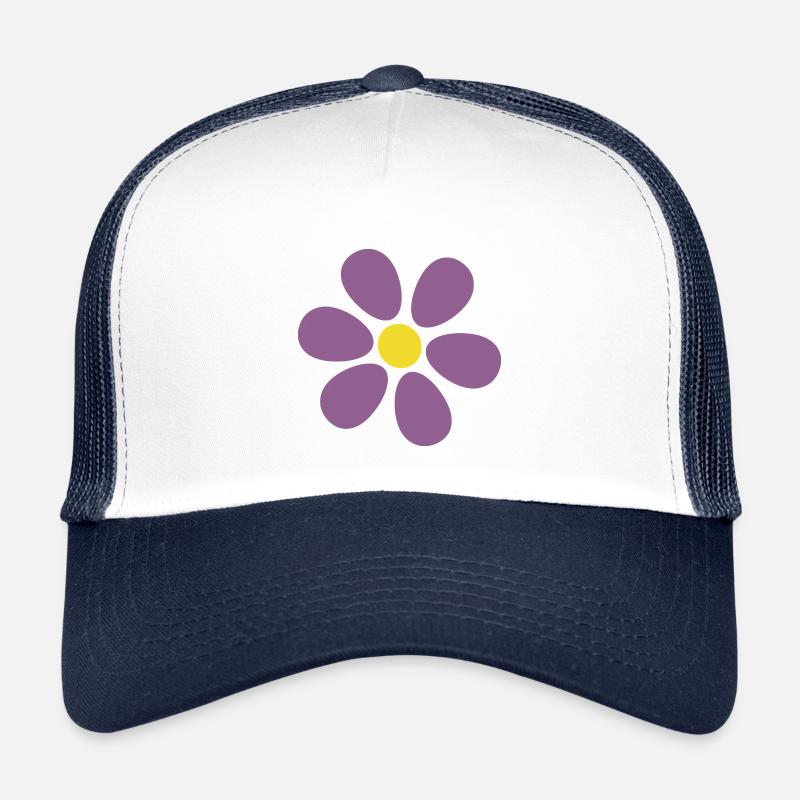 violette Blume Blume violett Blüte - Kinder Trucker-Cap - Weiß/Navy