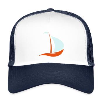 bateau à voile - Casquette trucker enfant - blanc/marine - Devant