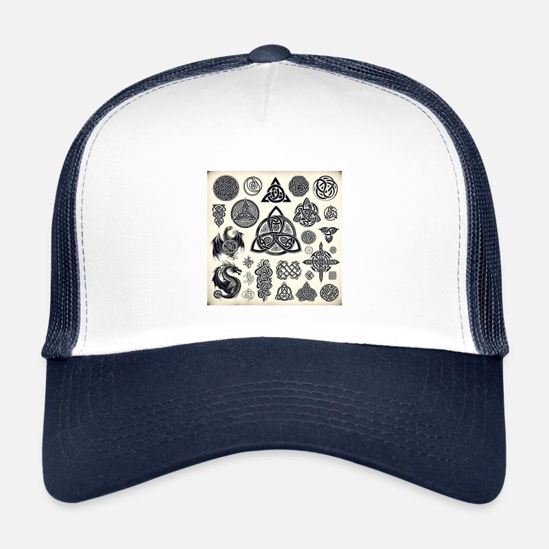 Celtic Symbols - Kids’ Trucker Cap - white/navy
