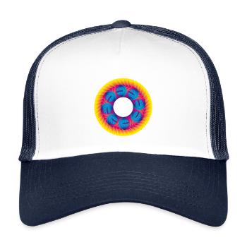 Sprocket circle colorful spectral - Kids’ Trucker Cap - white/navy - Front