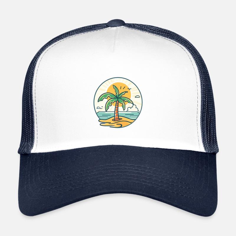 Sonneninsel Palmenzauber - Kinder Trucker-Cap - Weiß/Navy