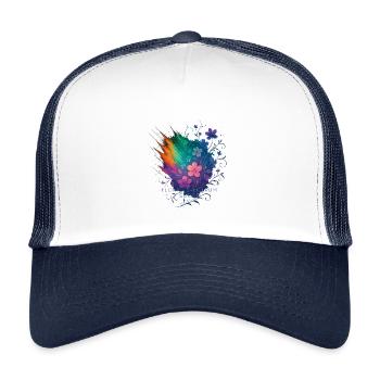 Spectre de couleurs Bloom - Casquette trucker enfant - blanc/marine - Devant