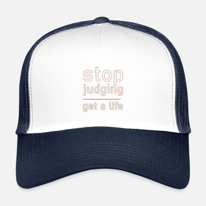 stop judging - Kinder Trucker-Cap - Weiß/Navy