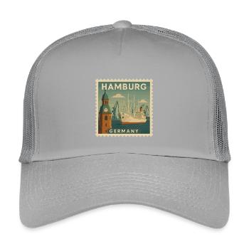 Timbre du port de Hambourg - Casquette trucker enfant - gris clair - Devant