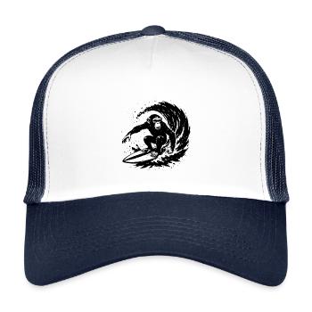 Singe des surfs - Casquette trucker enfant - blanc/marine - Devant