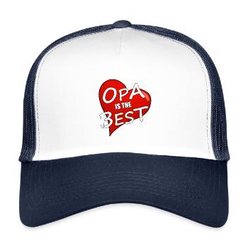 GRANDPA IS THE BEST - Kids’ Trucker Cap - white/navy - Front