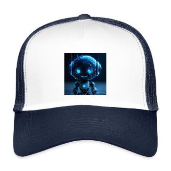 Robot ai sniffer de données - Casquette trucker enfant - blanc/marine - Devant