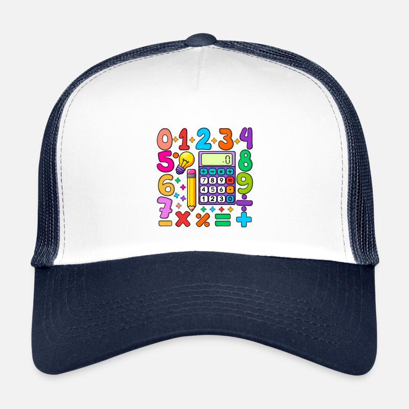 Zahlentag Mathematik Buntes Mathematik-Bildungsdesign - Kinder Trucker-Cap - Weiß/Navy