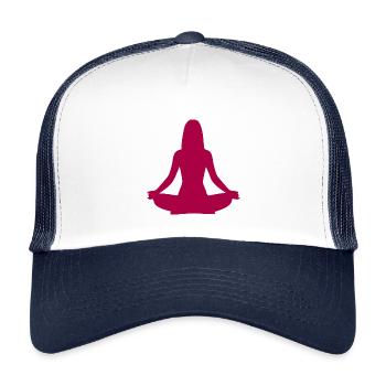 Yoga Silhouetten Meditation - Kinder Trucker-Cap - Weiß/Navy - Vorne