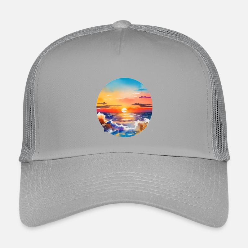 Coucher de soleil sur la mer Casquette trucker enfant