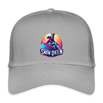 Schneekönigin Winter Snowboard Königin Design - Kinder Trucker-Cap - Hellgrau - Vorne