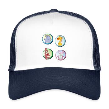 Spielzeug Teddy Hippo Hasi - Kinder Trucker-Cap - Weiß/Navy - Vorne