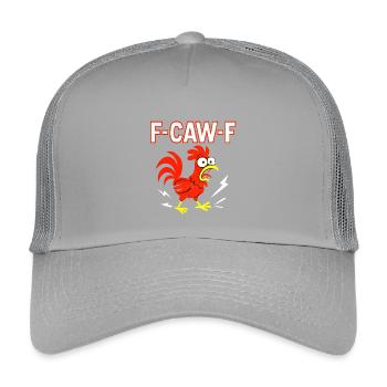 Mème drôle F-CAW-F Coq fou - Casquette trucker enfant - gris clair - Devant