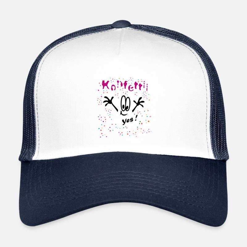 Konfetti Karneval Comic - Kinder Trucker-Cap - Weiß/Navy
