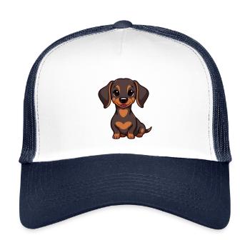 Bébé teckel - Casquette trucker enfant - blanc/marine - Devant