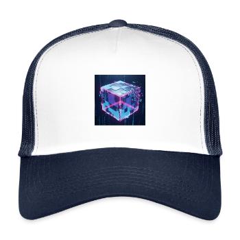 Digital Cube Technology Digital Cube Tech - Kids’ Trucker Cap - white/navy - Front