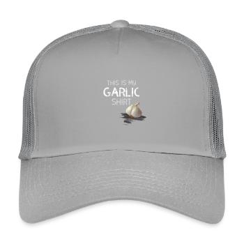 garlic shirt knoblauch statement geruch geschmack - Kinder Trucker-Cap - Hellgrau - Vorne
