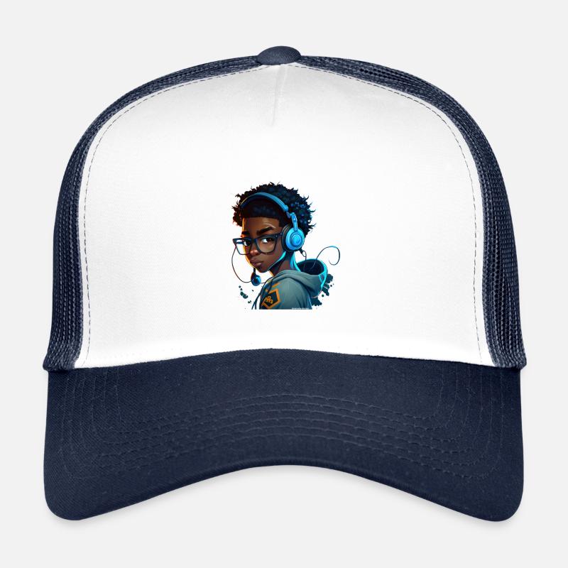 Digital gaming character with headset Kids’ Trucker Cap