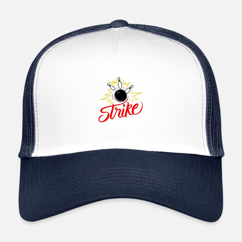 Strike as You Like Bowling Bowlingkugel Tenpin - Kinder Trucker-Cap - Weiß/Navy