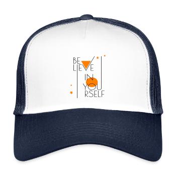 believe in yourself - Kids’ Trucker Cap - white/navy - Front